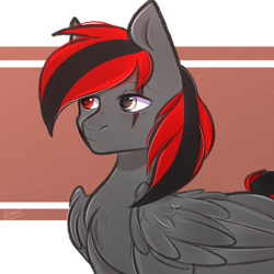 Size: 3000x3000 | Tagged: artist needed, source needed, safe, oc, oc only, oc:east hammer, species:pegasus, species:pony, rule 63, scar, solo