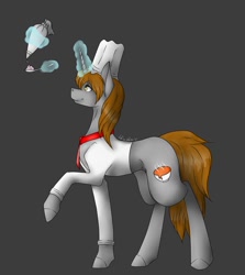 Size: 856x960 | Tagged: artist needed, safe, oc, oc:bouquet garni, species:pony, species:unicorn, chef, chef's hat, clothing, cook, hat, solo