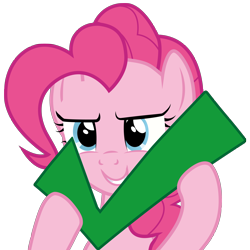 Size: 3000x3000 | Tagged: artist needed, safe, character:pinkie pie, species:pony, episode:a friend in deed, g4, my little pony: friendship is magic, check, check mark, reaction image, simple background, solo, transparent background, vector