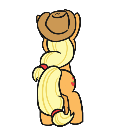 Size: 500x500 | Tagged: safe, artist:aemantaslim, artist:anontheanon, artist:dsp2003, artist:jargon scott, artist:mkogwheel, artist:n0nnny, artist:pabbley, artist:threetwotwo32232, character:applejack, 8 angles of pony collaboration, animated, blep, clothing, collaboration, different angle, gif, good trick, hat, looking at you, rotating, silly, simple background, smiling, solo, spinning, teeth, tongue out, transparent background