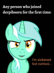 Size: 1066x1439 | Tagged: artist needed, safe, editor:apex soundwave, character:lyra heartstrings, species:pony, species:unicorn, black background, caption, crossing the memes, female, johnny bravo, mare, meme, ponified meme, simple background, solo, vector