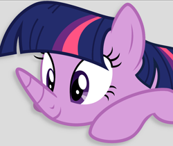 Size: 960x806 | Tagged: artist needed, source needed, safe, character:twilight sparkle, species:pony, species:unicorn, cursed image, female, gray background, has science gone too far?, mare, not salmon, prone, rhinoceros, simple background, smiling, solo, twinoceros, wat, what has magic done, what has science done, why