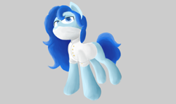 Size: 1605x946 | Tagged: artist needed, source needed, safe, oc, oc only, species:earth pony, species:pony, clothing, female, mare, nurse, nurse outfit, simple background, solo, standing, surgical mask, three quarter view