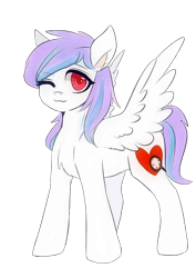 Size: 1000x1414 | Tagged: artist needed, safe, edit, oc, oc only, species:pegasus, species:pony, 2019 community collab, derpibooru community collaboration, one eye closed, simple background, solo, traditional art, transparent background, wink