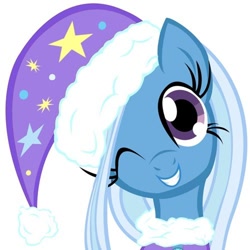 Size: 500x500 | Tagged: artist needed, source needed, safe, character:trixie, christmas, smiling