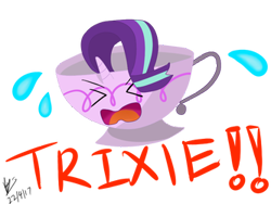 Size: 333x250 | Tagged: artist needed, safe, character:starlight glimmer, character:trixie, species:pony, cup, implied trixie, inanimate tf, objectification, teacup, teacupified, that pony sure does love teacups, transformation