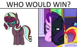 Size: 1200x735 | Tagged: source needed, safe, edit, edited screencap, screencap, character:starlight glimmer, character:sunset shimmer, oc, oc:nyx, oc:starlight nyx shimmer, species:alicorn, species:pony, species:unicorn, /mlp/, episode:no second prances, g4, my little pony: friendship is magic, adult blank flank, autoboop, blank flank, boop, castle, catch 22, cropped, cutie mark, edited edit, equestria is doomed, equestria is fucked, exploitable meme, eyebrows, eyebrows raised, eyelashes, female, filly, floor, fusion, fusion vs fusion, glimmerposting, happy, horn, indoors, lesbian, lidded eyes, meme, meme edit, nostrils, nyxposting, op doesn't know when to quit, op is a duck, pillar, plate, question mark, raised eyebrow, self-boop, shimmerposting, shipping, shitposting, simple background, smiling, smirk, solo, starlightnyxshimmer, stars, subversion, subverted meme, sun, symbol, table, text, trio, trio female, twilight's castle, vector, wall, wall of tags, who would win, window, wings, xk-class end-of-the-world scenario, xk-class end-of-the-world scenario alicorn