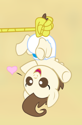 Size: 1014x1549 | Tagged: artist needed, safe, character:discord, character:pound cake, baby, cute, diaper, heart, hung upside down, poundabetes, upside down
