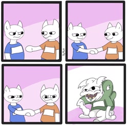 Size: 1946x1900 | Tagged: artist needed, safe, species:earth pony, species:pony, caption, comic, deformed, exploitable meme, male, meme, ponified, semi-anthro, stonetoss