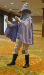 Size: 1111x1884 | Tagged: artist needed, safe, character:trixie, species:human, animefest, animefest 2012, clothing, cosplay, gloves, irl, irl human, pants, photo, solo, wand