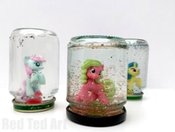 Size: 700x525 | Tagged: artist needed, safe, species:pony, jar, merchandise, minifigs, snow globe