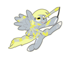 Size: 900x730 | Tagged: artist needed, safe, character:derpy hooves, species:pony, rhythmic gymnastics, ribbon, simple background, solo, tangled up, transparent background