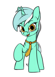 Size: 515x718 | Tagged: artist needed, safe, character:lyra heartstrings, species:pony, species:unicorn, 30 minute art challenge, necktie, solo