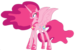 Size: 1920x1246 | Tagged: artist needed, safe, edit, character:nightmare moon, character:nightmare pinkie pie, character:pinkie pie, character:princess luna, species:alicorn, species:pony, alicornified, ethereal mane, female, fusion, mare, nightmarified, palette swap, pinkiecorn, ponyar fusion, race swap, recolor, simple background, solo, transparent background, vector, vector edit, xk-class end-of-the-world scenario