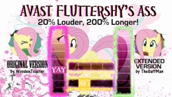 Size: 1280x720 | Tagged: artist needed, safe, artist:yaycelestia0331, character:fluttershy, species:pony, avast fluttershy's ass, derp, dizzy, equalizer, flutteryay, puffy cheeks, vulgar, wallpaper