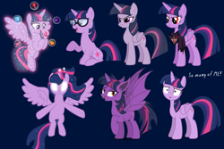 Size: 3000x2000 | Tagged: artist needed, safe, character:mean twilight sparkle, character:tree of harmony, character:treelight sparkle, character:twilight sparkle, character:twilight sparkle (alicorn), character:twilight sparkle (scitwi), species:alicorn, species:bat pony, species:pony, species:unicorn, episode:the mean 6, equestria girls:spring breakdown, g4, my little pony: friendship is magic, my little pony:equestria girls, alicorn amulet, bat ponified, bat pony alicorn, blank eyes, clone, deviantart, element of generosity, element of honesty, element of kindness, element of laughter, element of loyalty, element of magic, elements of harmony, equestria girls ponified, ethereal mane, galaxy mane, glowing eyes, multeity, purple background, race swap, self ponidox, simple background, sparkle sparkle sparkle, treelight sparkle, twibat, twolight, unicorn sci-twi, vector