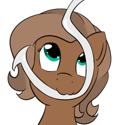 Size: 405x431 | Tagged: artist needed, source needed, safe, oc, oc only, oc:bait pony, species:earth pony, species:pony, :3, bait, biting, female, fishing hook, hook, looking up, solo