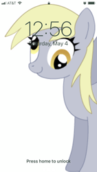 Size: 750x1334 | Tagged: artist needed, safe, editor:undeadponysoldier, character:derpy hooves, species:pegasus, species:pony, battery, clock, cute, date, derp, female, home screen, mare, phone wallpaper, time, wallpaper