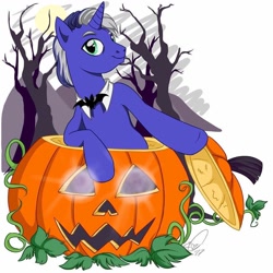 Size: 960x960 | Tagged: safe, artist:emilie bourgoing, oc, oc only, oc:star luck, species:pony, halloween, holiday, solo