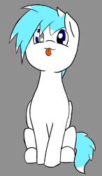 Size: 2704x4622 | Tagged: artist needed, safe, oc, oc:icy cloud, species:pegasus, species:pony, half blind, simple background, tongue out