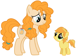 Size: 2088x1540 | Tagged: artist needed, safe, character:braeburn, character:pear butter, species:pony, aunt and nephew, blank flank, cheering up, colt, comforting, family, male, mother's day, sad, upset, vector, younger