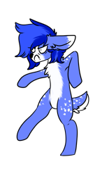 Size: 655x1050 | Tagged: artist needed, source needed, safe, oc, oc:foxtrot, species:deer, angry, cel shading, meme, original character do not steal, original species, shading, simple background, solo, standing, standing on one leg, standing up, transparent background