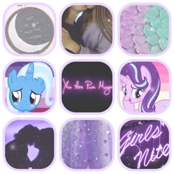 Size: 640x640 | Tagged: artist needed, safe, character:starlight glimmer, character:trixie, species:pony, ship:startrix, collage, female, lesbian, moodboard, shipping