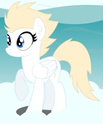 Size: 749x899 | Tagged: artist needed, source needed, safe, oc, oc:cloudstrider, species:pegasus, species:pony, fallout equestria, aryan pony, blonde, blue eyes, cloud, enclave, female, mare, smiling, solo