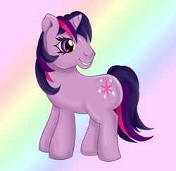 Size: 524x511 | Tagged: artist needed, safe, character:twilight sparkle, species:pony, species:unicorn, g3, cute, female, g4 to g3, generation leap, gradient background, mare, solo, twiabetes