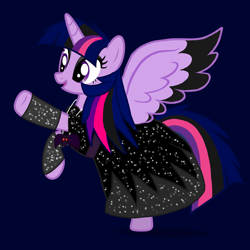 Size: 1000x1000 | Tagged: artist needed, safe, artist:katya, character:twilight sparkle, character:twilight sparkle (alicorn), species:alicorn, species:pony, black, clothing, dress, goth, pun, purple, solo, sparkles, sparkling, vector, visual gag