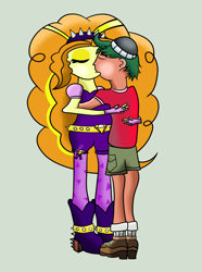 Size: 3720x5000 | Tagged: artist needed, safe, character:adagio dazzle, character:timber spruce, my little pony:equestria girls, female, kissing, male, shipping, straight, timberdazzle