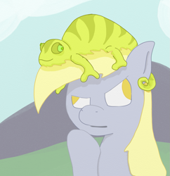 Size: 871x899 | Tagged: artist needed, safe, character:derpy hooves, species:pony, /mlp/, chameleon, drawthread