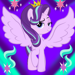 Size: 1000x1000 | Tagged: artist needed, safe, artist:kysss90, edit, editor:katya, character:starlight glimmer, species:alicorn, species:pony, alicornified, race swap, show accurate, starlicorn, vector, wings, xk-class end-of-the-world scenario