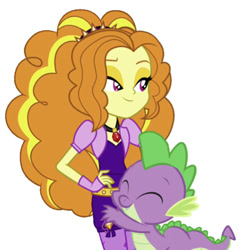 Size: 636x643 | Tagged: artist needed, safe, edit, editor:undeadponysoldier, character:adagio dazzle, character:spike, species:dragon, species:human, equestria girls:rainbow rocks, g4, my little pony:equestria girls, adagiospike, adoragio, crack shipping, cute, dawwww, female, hug, male, shipping, simple background, spikabetes, spikelove, straight, vector, vector edit, white background