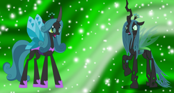 Size: 3000x1600 | Tagged: artist needed, safe, character:queen chrysalis, evil, mirror universe, reversalis, vector