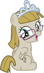 Size: 697x1147 | Tagged: artist needed, safe, character:zipporwhill, species:pegasus, species:pony, adorable face, cute, female, filly, foal, glasses, happy, jewelry, open mouth, simple background, sitting, smiling, solo, tiara, transparent background, vector, zipporbetes