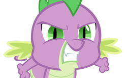 Size: 800x491 | Tagged: artist needed, safe, character:spike, species:dragon, episode:dragon quest, g4, my little pony: friendship is magic, angry, gritted teeth, looking at you, male, solo, vector