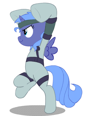 Size: 300x400 | Tagged: artist needed, safe, character:princess luna, species:pony, animated, bipedal, bodysuit, crossover, cute, filly, konami, metal gear, simple background, smirk, sneaking, solo, transparent background, woona