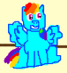 Size: 76x82 | Tagged: artist needed, safe, character:rainbow dash, species:pony, avatar, female, mare, picture for breezies, smiling, solo