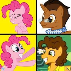 Size: 1300x1300 | Tagged: artist needed, safe, character:cheese sandwich, character:pinkie pie, oc, oc:copper plume, species:pony, ship:cheesepie, female, hotline bling, male, meme, shipping, straight, waifu thief