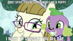Size: 619x351 | Tagged: safe, edit, edited screencap, editor:undeadponysoldier, screencap, character:spike, character:zipporwhill, species:dog, species:pegasus, species:pony, episode:forever filly, g4, my little pony: friendship is magic, my little pony:equestria girls, adorable face, crack shipping, cute, female, filly, foal, glasses, happy, jewelry, male, oh my celestia, shipping, smiling, spikabetes, spike the dog, spikelove, spikoorwhill, squishy cheeks, straight, tiara, zipporbetes