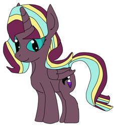 Size: 721x793 | Tagged: artist needed, safe, derpibooru original, character:starlight glimmer, character:sunset shimmer, oc, oc only, oc:nyx, oc:starlight nyx shimmer, parent:starlight glimmer, parent:sunset shimmer, species:alicorn, species:pony, 1000 hours in ms paint, alicorn oc, closed mouth, cutie mark, ears up, equestria is doomed, equestria is fucked, eyelashes, eyes open, female, fusion, happy, horn, lidded eyes, looking at you, looking back, looking back at you, mare, mouth closed, ms paint, ms paint adventures, nostrils, pony only, simple background, smiling, solo, standing, transparent background, wall of tags, wings, xk-class end-of-the-universe scenario, xk-class end-of-the-world scenario
