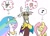 Size: 700x500 | Tagged: artist needed, source needed, safe, character:discord, character:fluttershy, character:princess celestia, ship:discoshy, ship:dislestia, discoshylestia, shipping