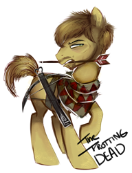 Size: 784x1019 | Tagged: artist needed, safe, species:pony, daryl dixon, ponified, the walking dead