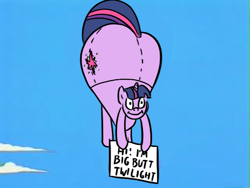 Size: 640x480 | Tagged: artist needed, source needed, safe, character:twilight sparkle, balloon, butt, female, hot air balloon, impossibly large butt, parody, plot, simpsons did it, solo, the simpsons, twibutt, twilight has a big ass, weather balloon