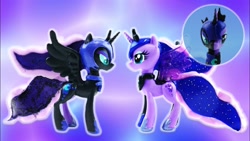 Size: 1280x720 | Tagged: artist needed, safe, character:nightmare moon, character:princess luna, species:alicorn, species:pony, custom, irl, photo, toy