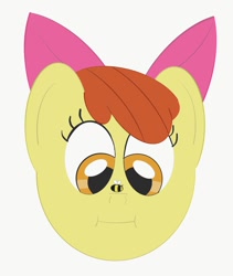 Size: 898x1064 | Tagged: artist needed, safe, character:apple bloom, species:earth pony, species:pony, :i, bee, bust, female, insect, insect on nose, portrait, solo
