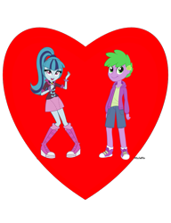 Size: 783x1021 | Tagged: artist needed, source needed, safe, character:sonata dusk, character:spike, my little pony:equestria girls, disguise, disguised siren, female, heart, human spike, male, shipping, shipping heart, spinata, straight