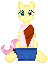 Size: 618x832 | Tagged: artist needed, safe, character:fluttershy, species:pegasus, species:pony, buddhashy, female, hairless, looking at you, mare, simple background, sitting, smiling, white background