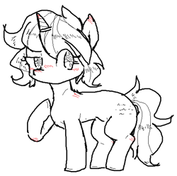 Size: 505x503 | Tagged: artist needed, safe, oc, oc only, oc:sign, species:pony, species:unicorn, female, hoof on chest, mare, raised hoof, simple background, solo, standing, white background